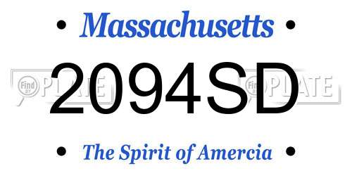 2094SD Massachusetts License Plate
