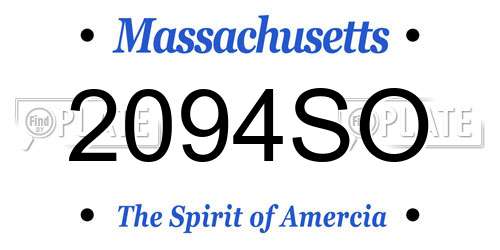 2094SO Massachusetts License Plate