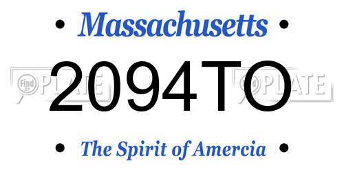 2094TO Massachusetts License Plate