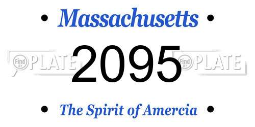 2095 Massachusetts License Plate