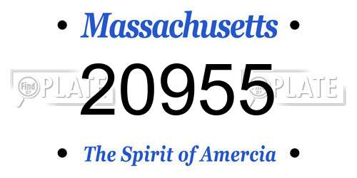 20955 Massachusetts License Plate