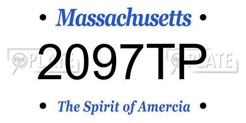 2097TP Massachusetts License Plate
