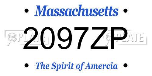 2097ZP Massachusetts License Plate