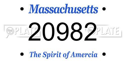 20982 Massachusetts License Plate