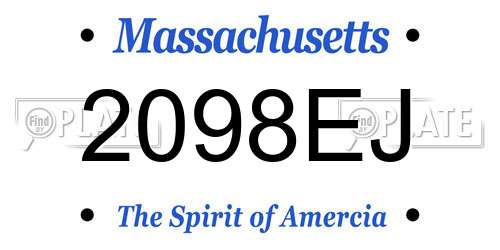 2098EJ Massachusetts License Plate
