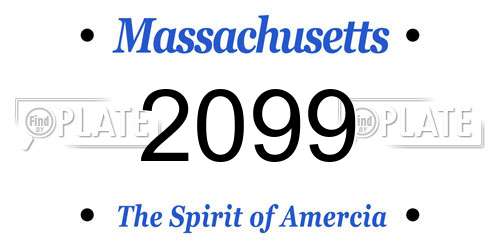 2099 Massachusetts License Plate