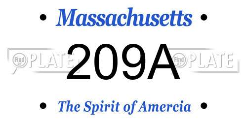 209A Massachusetts License Plate