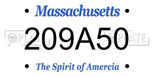 209A50 Massachusetts License Plate