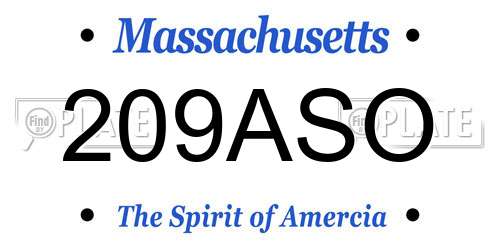 209ASO Massachusetts License Plate