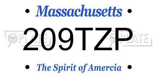 209TZP Massachusetts License Plate