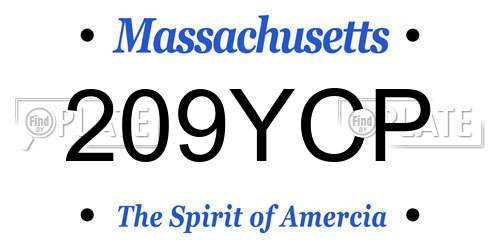 209YCP Massachusetts License Plate