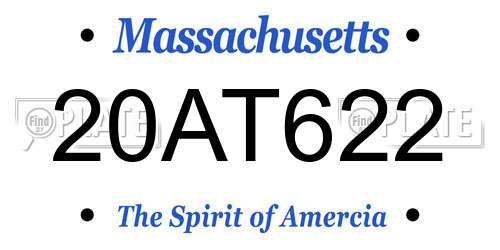 20AT622 Massachusetts License Plate