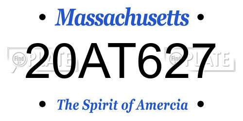 20AT627 Massachusetts License Plate