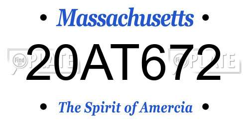 20AT672 Massachusetts License Plate