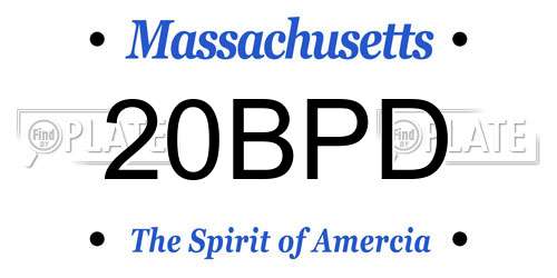 20BPD Massachusetts License Plate