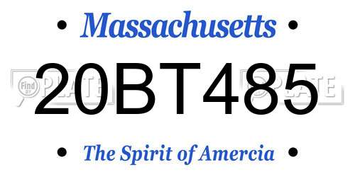 20BT485 Massachusetts License Plate