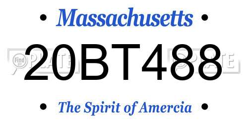 20BT488 Massachusetts License Plate