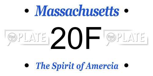 20F Massachusetts License Plate