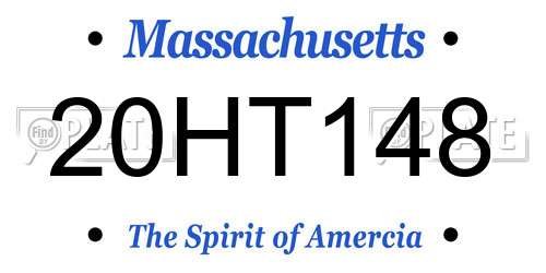 20HT148 Massachusetts License Plate