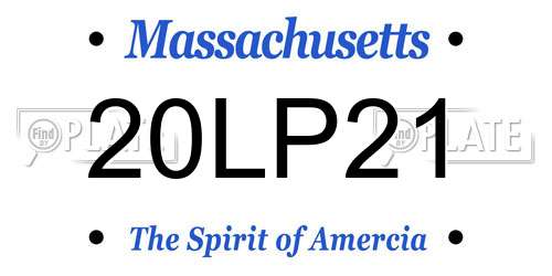 20LP21 Massachusetts License Plate