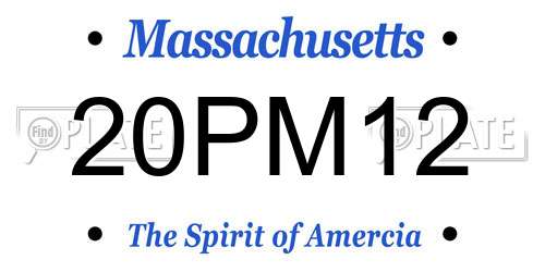 20PM12 Massachusetts License Plate