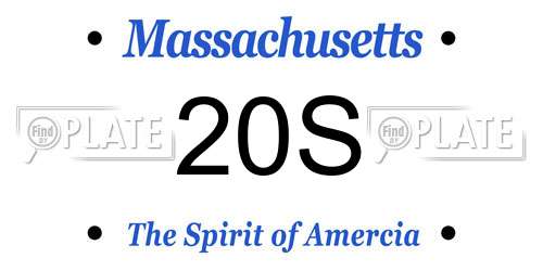 20S Massachusetts License Plate