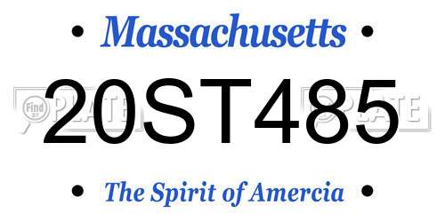 20ST485 Massachusetts License Plate