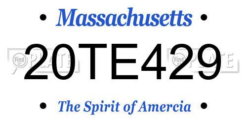 20TE429 Massachusetts License Plate