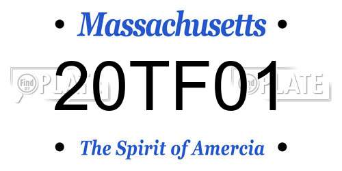 20TF01 Massachusetts License Plate