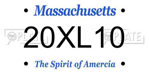 20XL10 Massachusetts License Plate