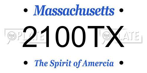 2100TX Massachusetts License Plate