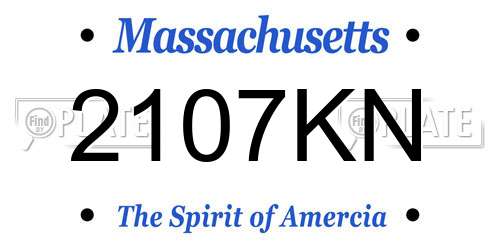 2107KN Massachusetts License Plate