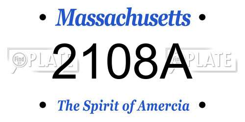2108A Massachusetts License Plate