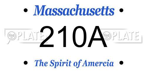 210A Massachusetts License Plate