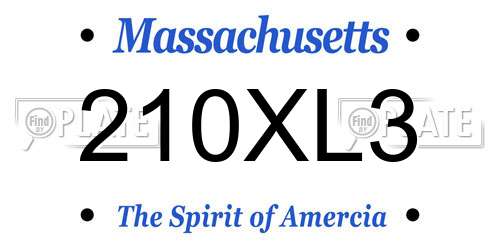 210XL3 Massachusetts License Plate