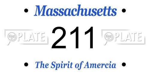 211 Massachusetts License Plate