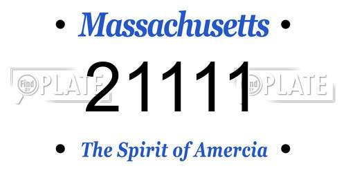 21111 Massachusetts License Plate