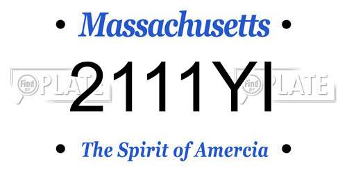 2111YI Massachusetts License Plate