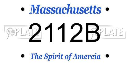 2112B Massachusetts License Plate