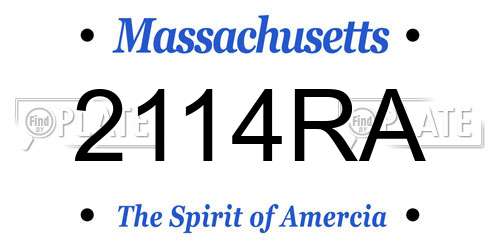 2114RA Massachusetts License Plate