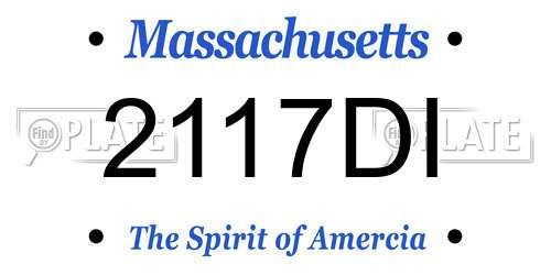 2117DI Massachusetts License Plate