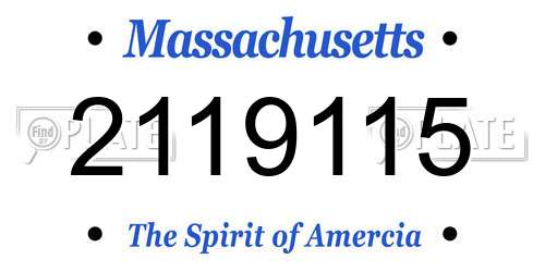 2119115 Massachusetts License Plate