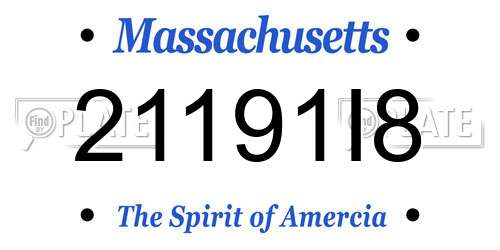 21191I8 Massachusetts License Plate
