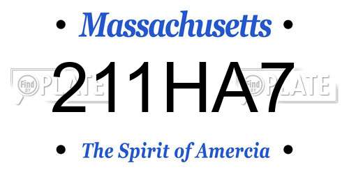 211HA7 Massachusetts License Plate