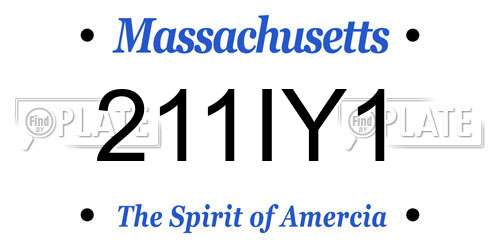 211IY1 Massachusetts License Plate