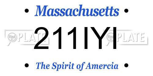 211IYI Massachusetts License Plate