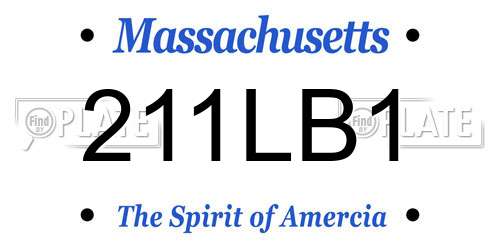 211LB1 Massachusetts License Plate