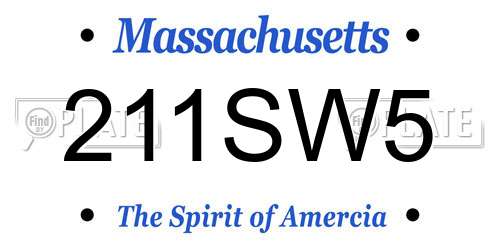 211SW5 Massachusetts License Plate