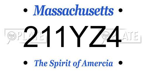 211YZ4 Massachusetts License Plate