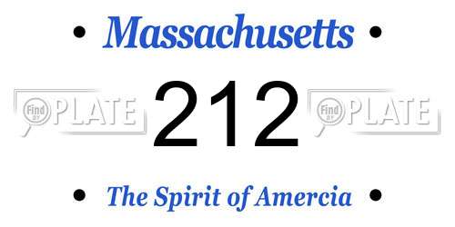 212 Massachusetts License Plate